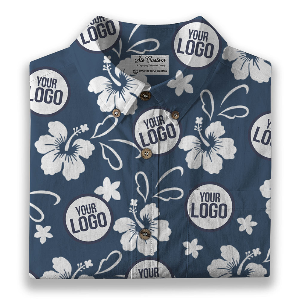 Azure Hibiscus – Premium Cotton Long Sleeve Shirt 5
